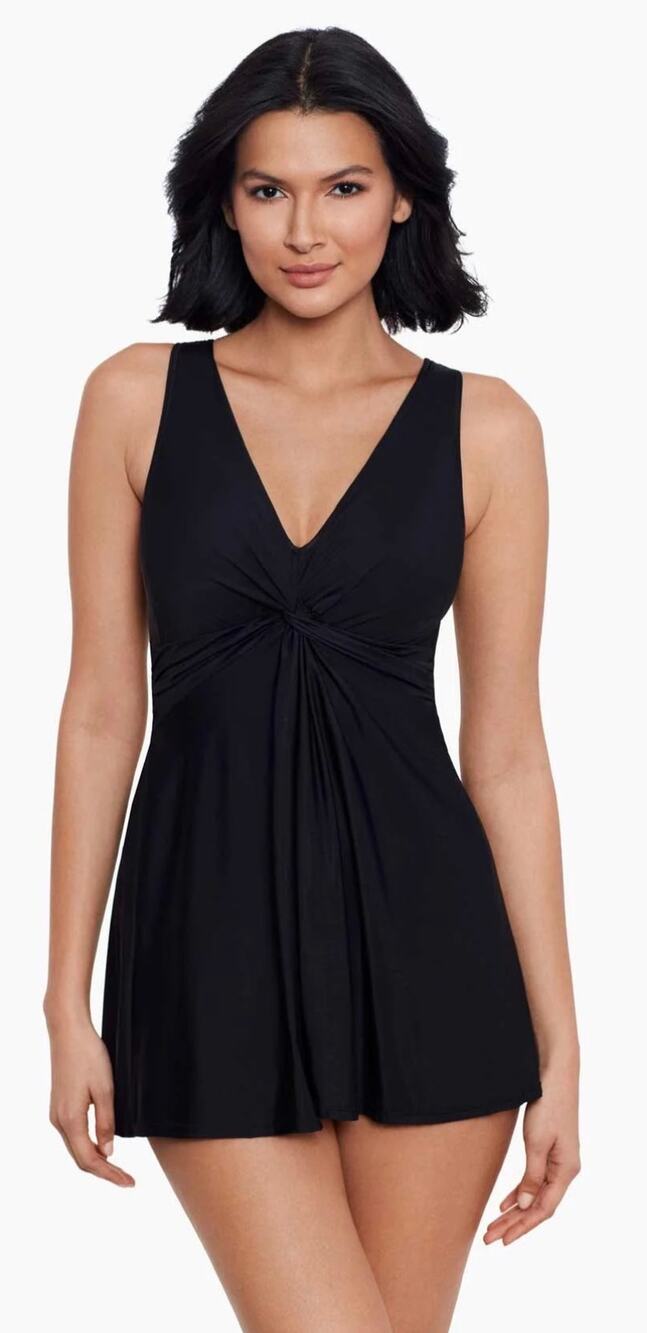Miraclesuit Little Black Marais Swim Dress Swimwear One Piece Sz 20W